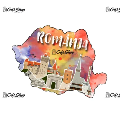 Mgs001-magnet frigider -harta,romania